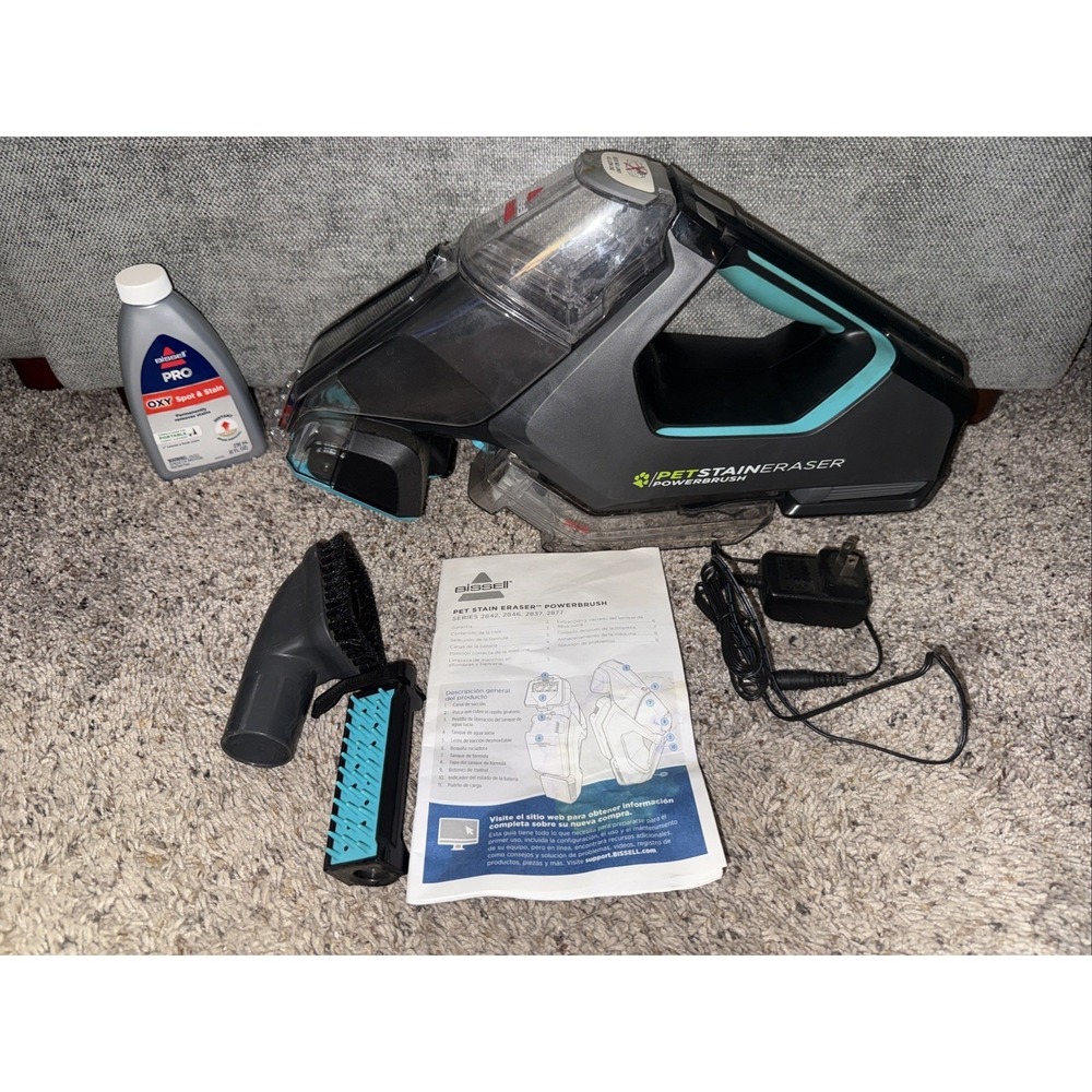 Bissell Pet Stain Eraser Rotating PowerBrush Portable Carpet Cleaner 2846